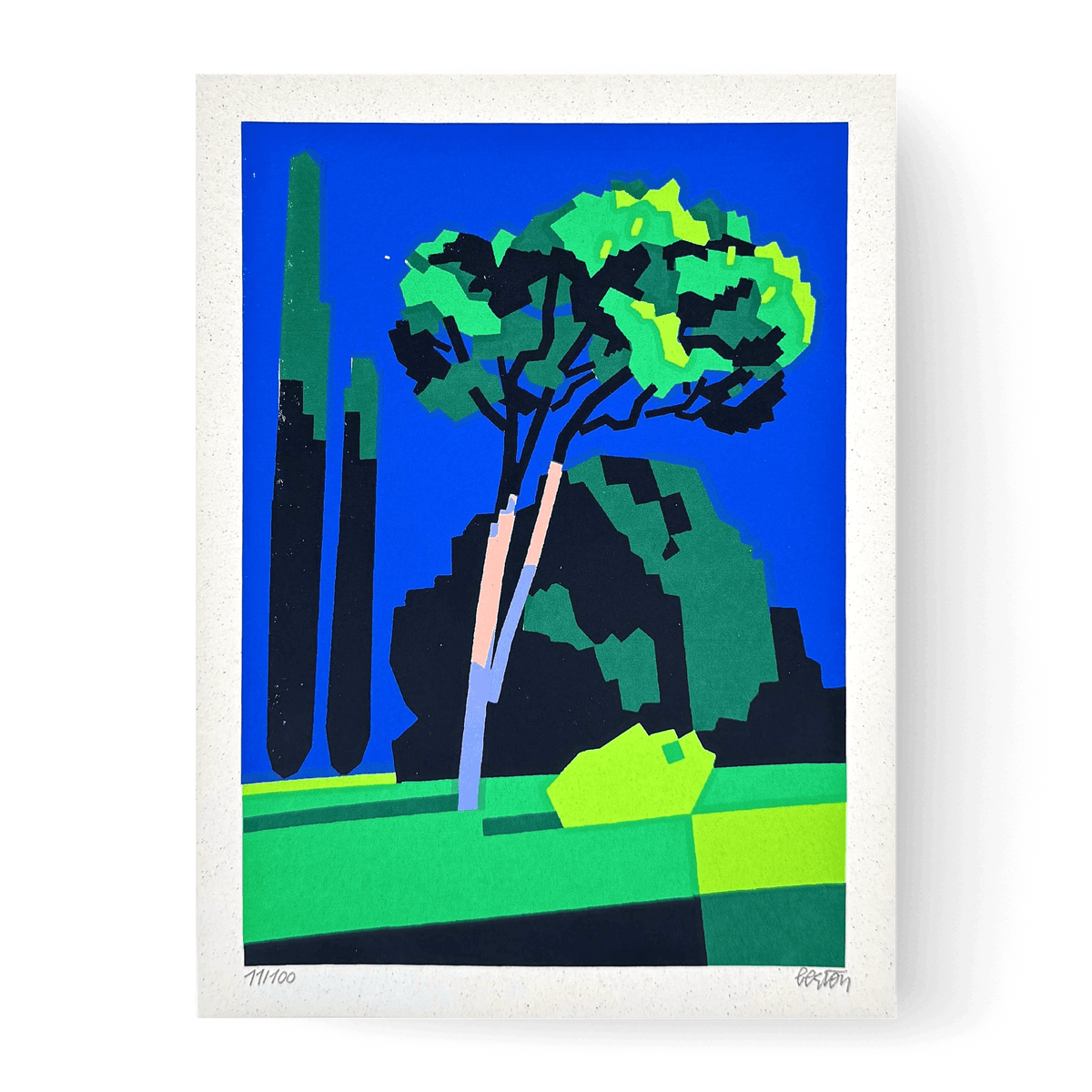 Pini #27 - Parco - serigrafia di Matteo Berton